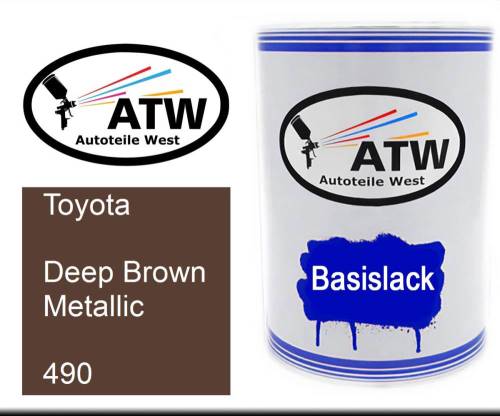 Toyota, Deep Brown Metallic, 490: 500ml Lackdose, von ATW Autoteile West.